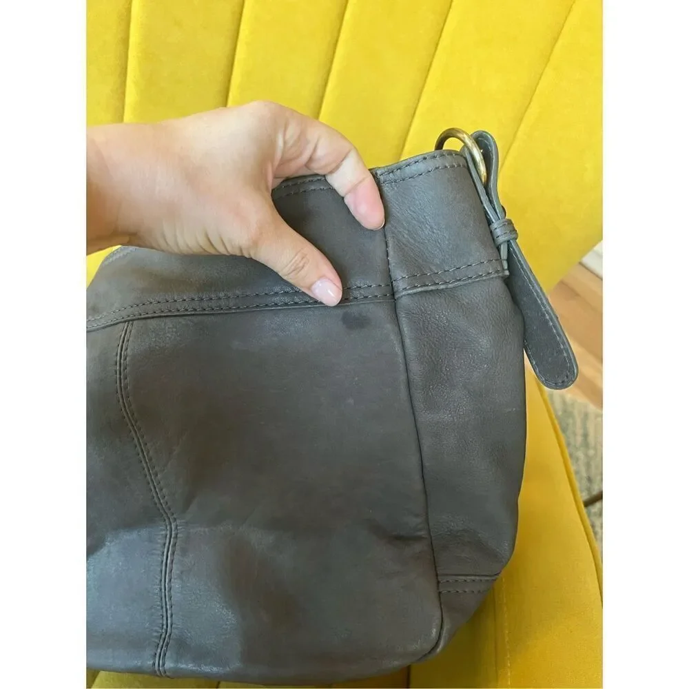 Via Repubblica grey leather tote purse